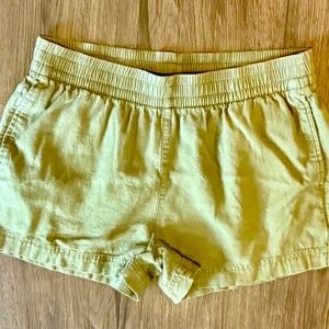 Old Navy Women's High-Waisted Linen Blend Shorts - Green - Size Large